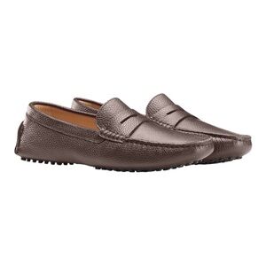 KOIO Men's Maranello Leather Driving Shoes Loafers in Pebbled Espresso EU45 US12